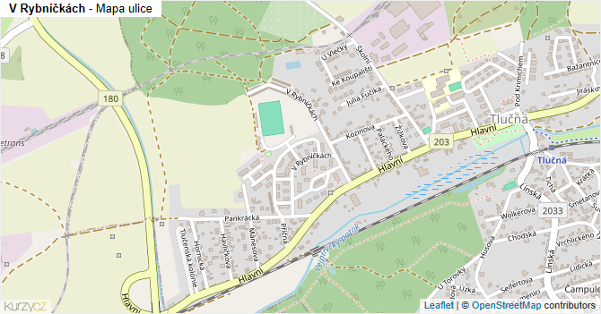 V Rybníčkách - mapa ulice