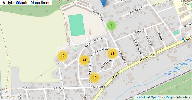 V Rybníčkách - mapa firem