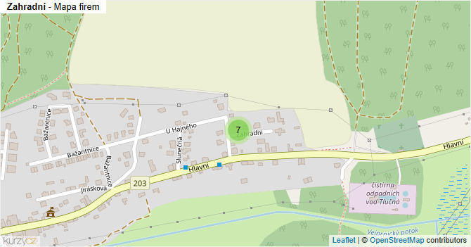 Zahradní - mapa firem