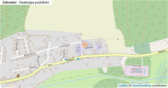 Zahradní - mapa podnikání