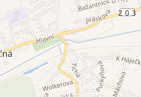 Zastávka ČSD v obci Tlučná - mapa ulice