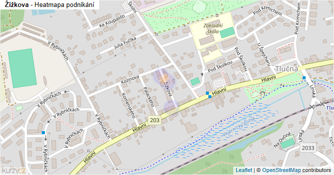 Žižkova - mapa podnikání