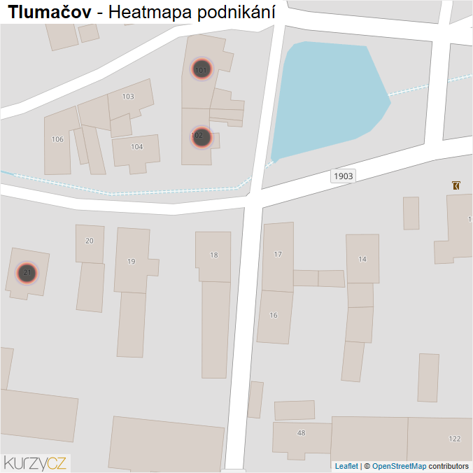 Mapa Tlumačov - Firmy v obci.