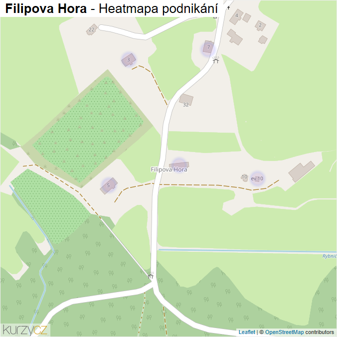 Mapa Filipova Hora - Firmy v části obce.