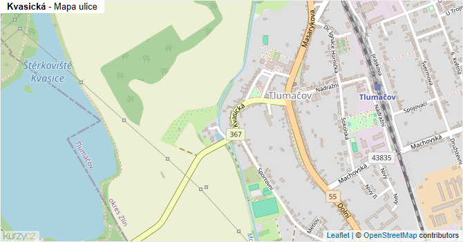 Kvasická - mapa ulice