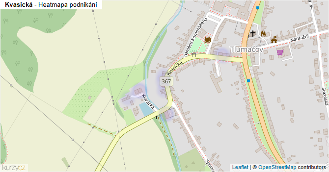 Kvasická - mapa podnikání