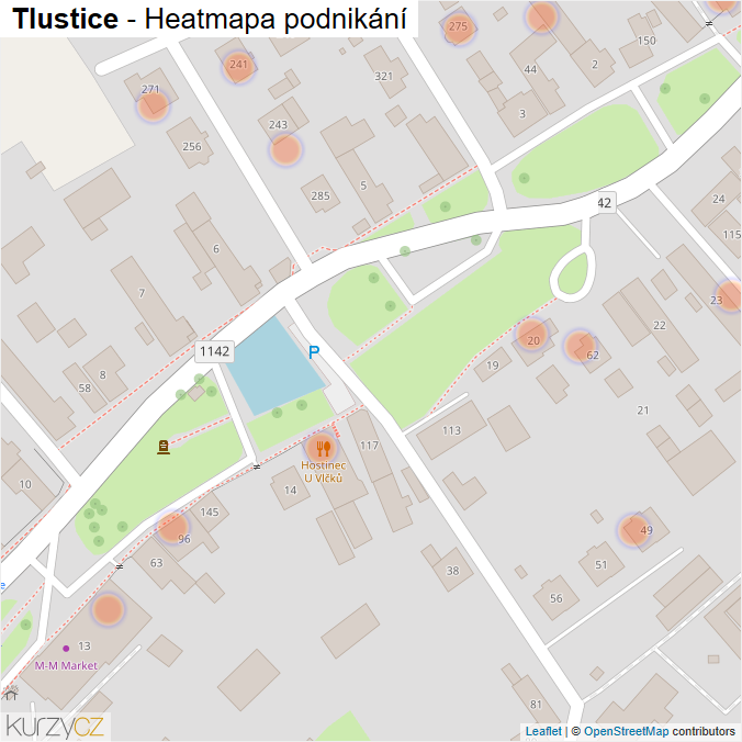 Mapa Tlustice - Firmy v obci.