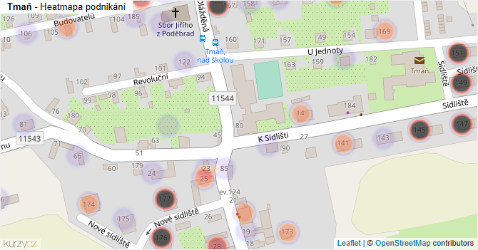 Tmaň - mapa podnikání