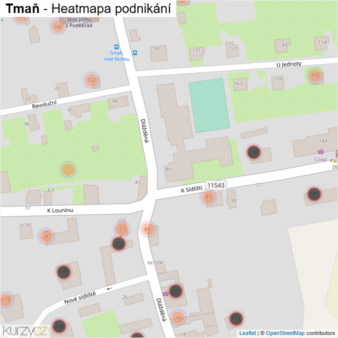 Mapa Tmaň - Firmy v obci.
