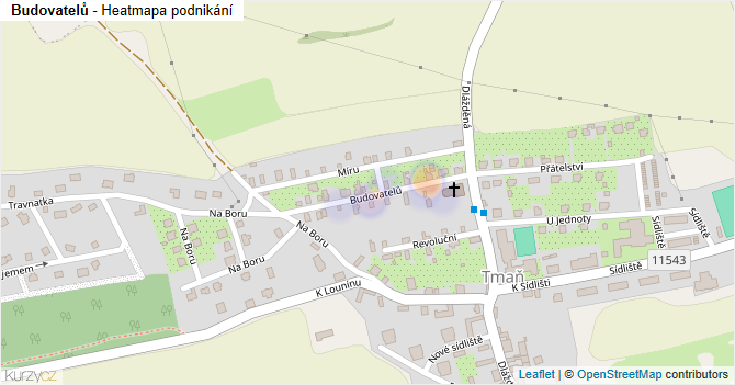 Budovatelů - mapa podnikání