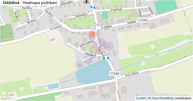 Dlážděná - mapa podnikání