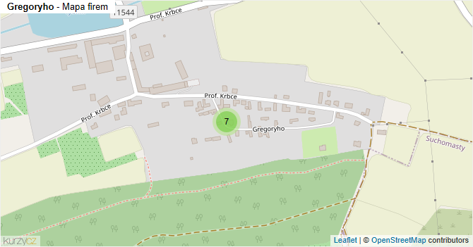 Gregoryho - mapa firem