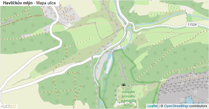 Havlíčkův mlýn - mapa ulice