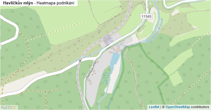 Havlíčkův mlýn - mapa podnikání