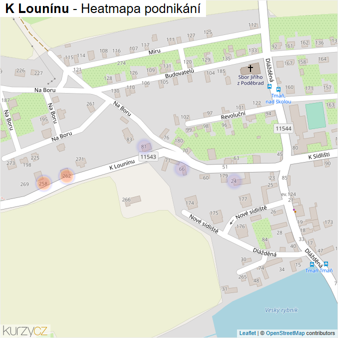 Mapa K Lounínu - Firmy v ulici.