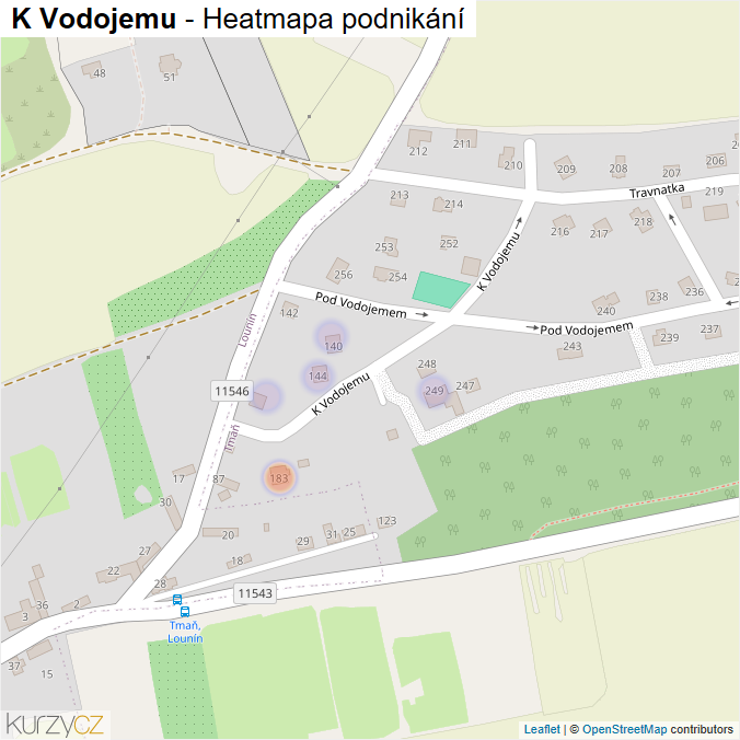 Mapa K Vodojemu - Firmy v ulici.