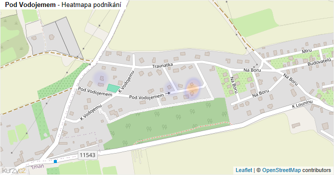 Pod Vodojemem - mapa podnikání