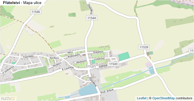 Přátelství - mapa ulice