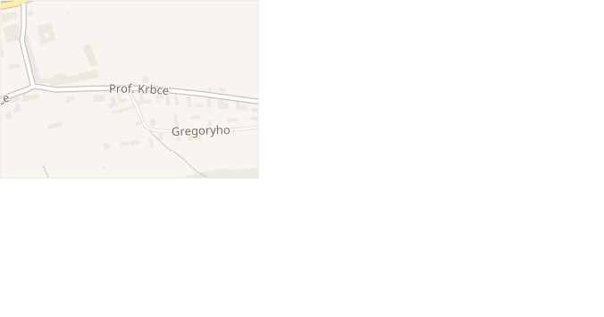 Prof. Krbce v obci Tmaň - mapa ulice