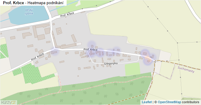 Prof. Krbce - mapa podnikání