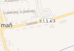 Sídliště v obci Tmaň - mapa ulice