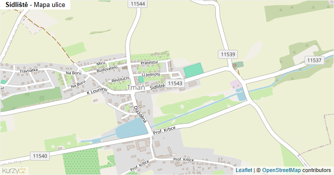 Sídliště - mapa ulice