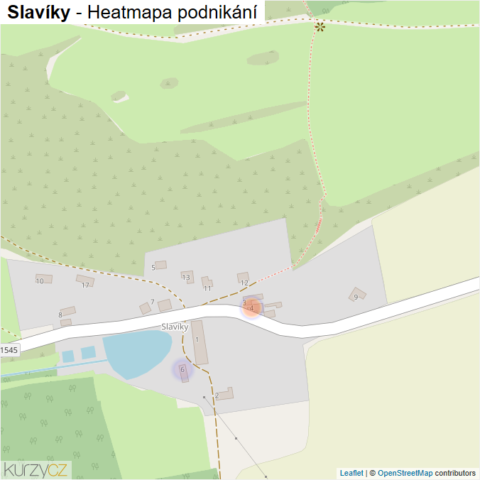 Mapa Slavíky - Firmy v části obce.