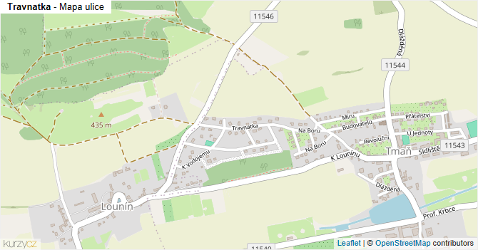 Travnatka - mapa ulice