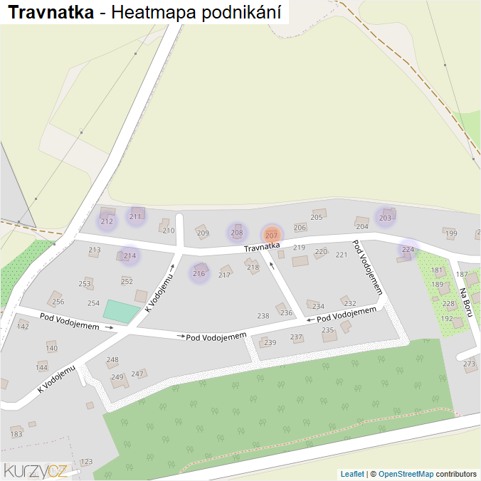 Mapa Travnatka - Firmy v ulici.