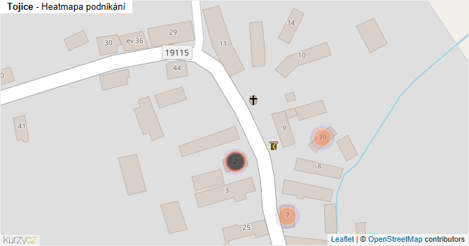 Tojice - mapa podnikání