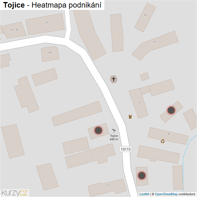 Mapa Tojice - Firmy v obci.