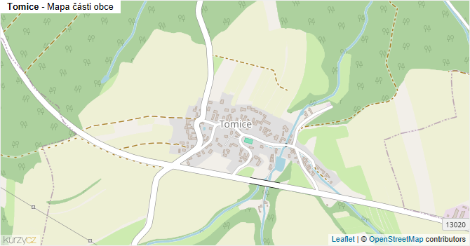 Tomice - mapa části obce