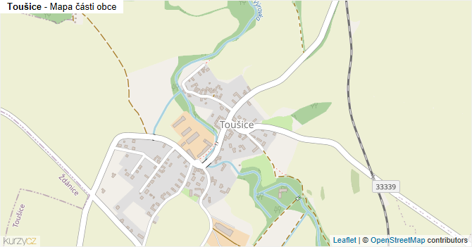 Toušice - mapa části obce