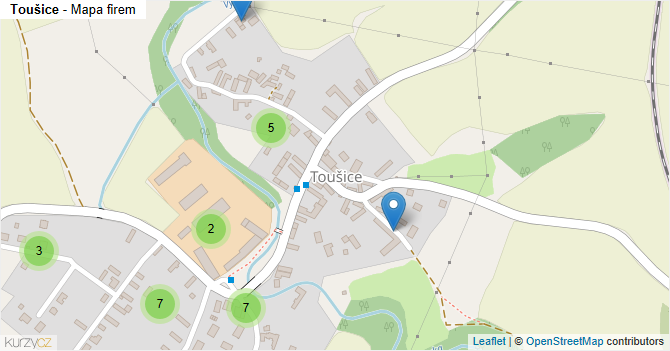 Toušice - mapa firem