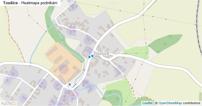 Toušice - mapa podnikání