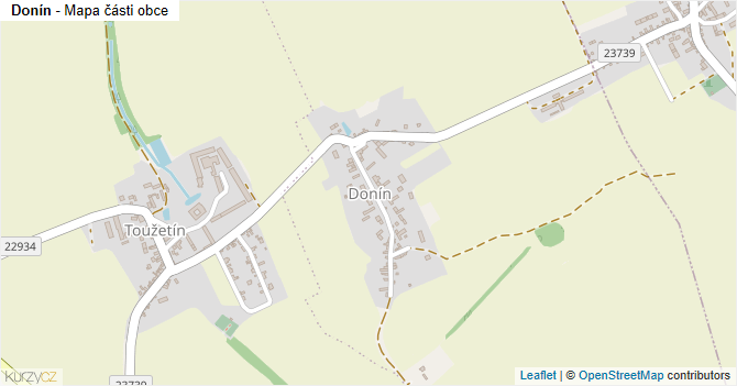 Donín - mapa části obce