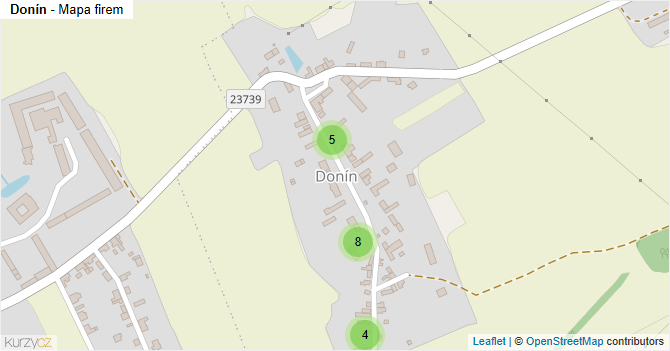 Donín - mapa firem