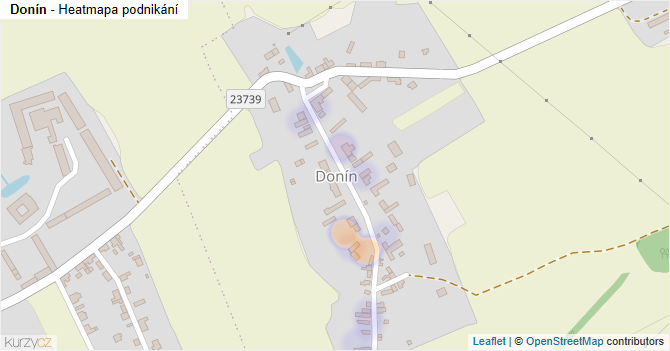 Donín - mapa podnikání