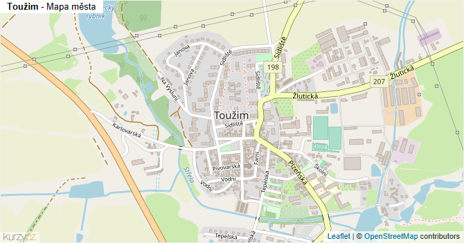 Toužim - mapa města