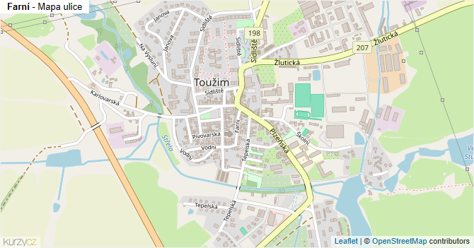 Farní - mapa ulice