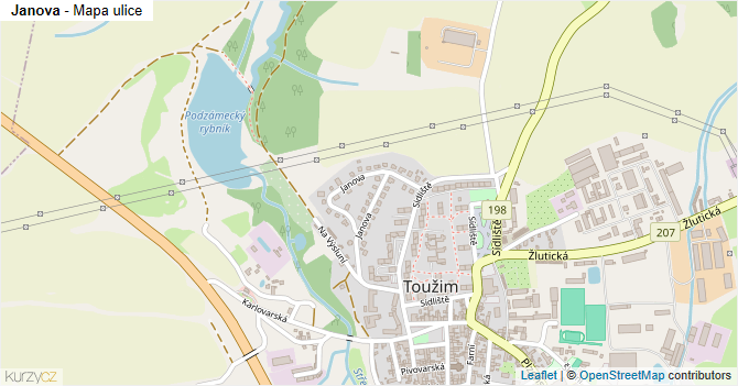 Janova - mapa ulice