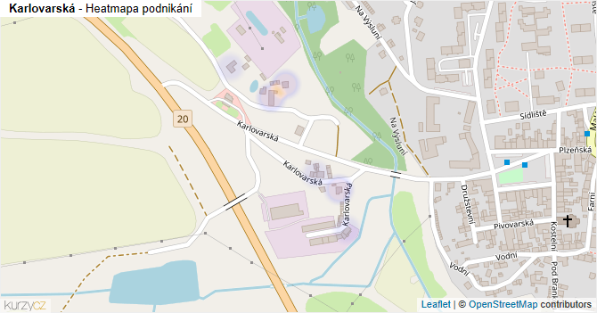 Karlovarská - mapa podnikání