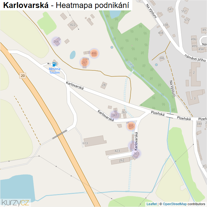 Mapa Karlovarská - Firmy v ulici.