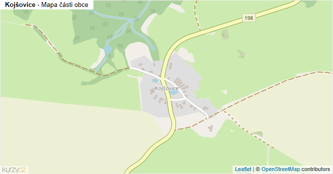 Kojšovice - mapa části obce