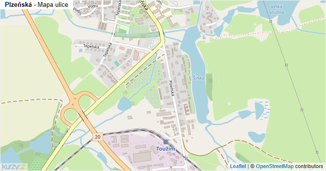 Plzeňská - mapa ulice