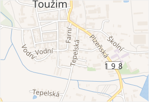 Pod Brankou v obci Toužim - mapa ulice