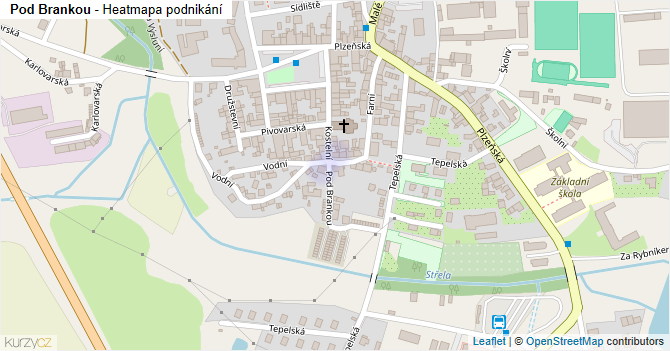 Pod Brankou - mapa podnikání