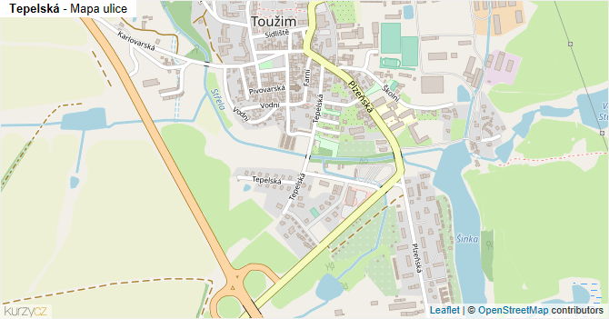 Tepelská - mapa ulice