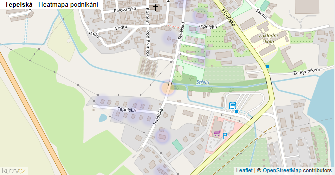 Tepelská - mapa podnikání