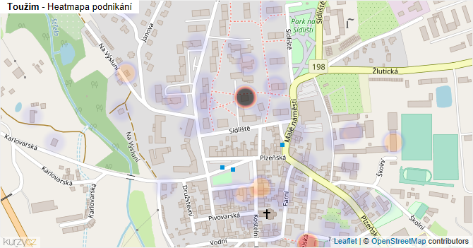 Toužim - mapa podnikání